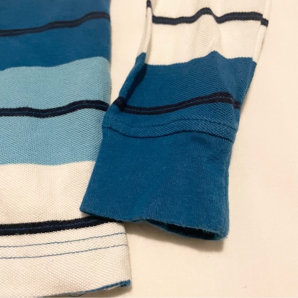 Tommy Hilfiger Kids Blue Striped Polo Shirt Long Sleeve Size Small (6-7) - Picture 12 of 16